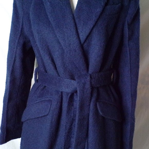 TOPSHOP Manhattan Long Belted Wool Blend Coat 12 - Picture 9 of 9